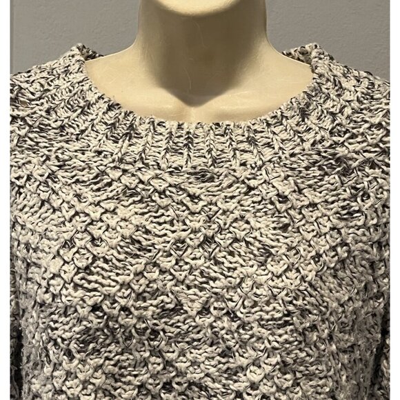 Eileen Fisher 100% Organic Cotton Gray White Marled Boxy Top Sweater -Peru - Picture 6 of 10